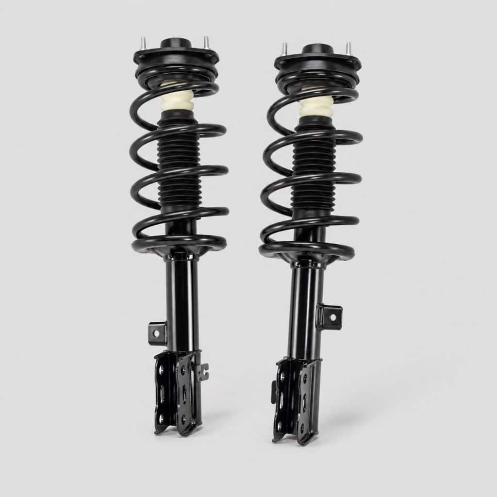 Jeu de deux jambes de force avant complètes avec ressort sur fond clair