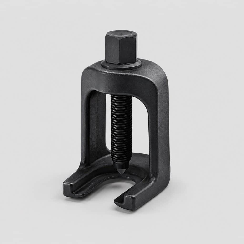 Extracteur de rotule axiale en acier forgé sur fond clair
