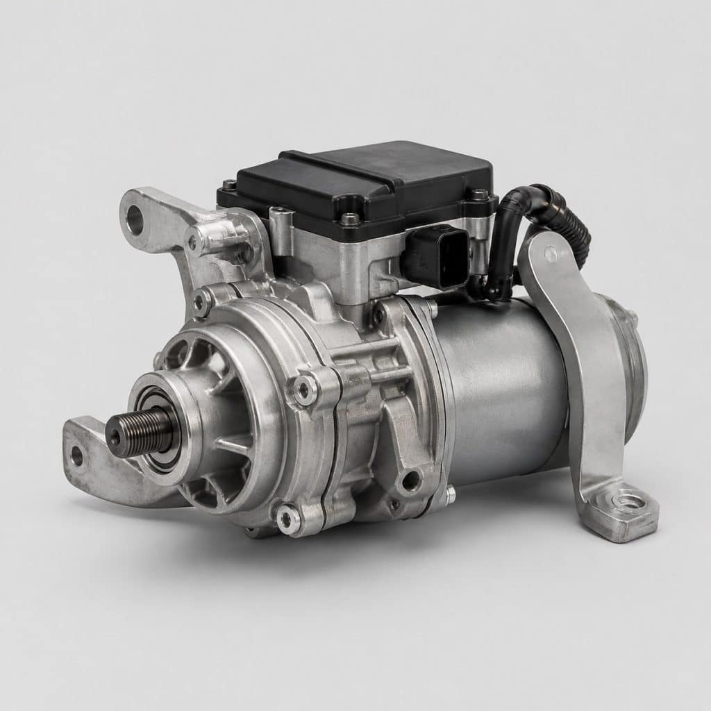 Moteur électrique d'assistance de direction sur fond clair