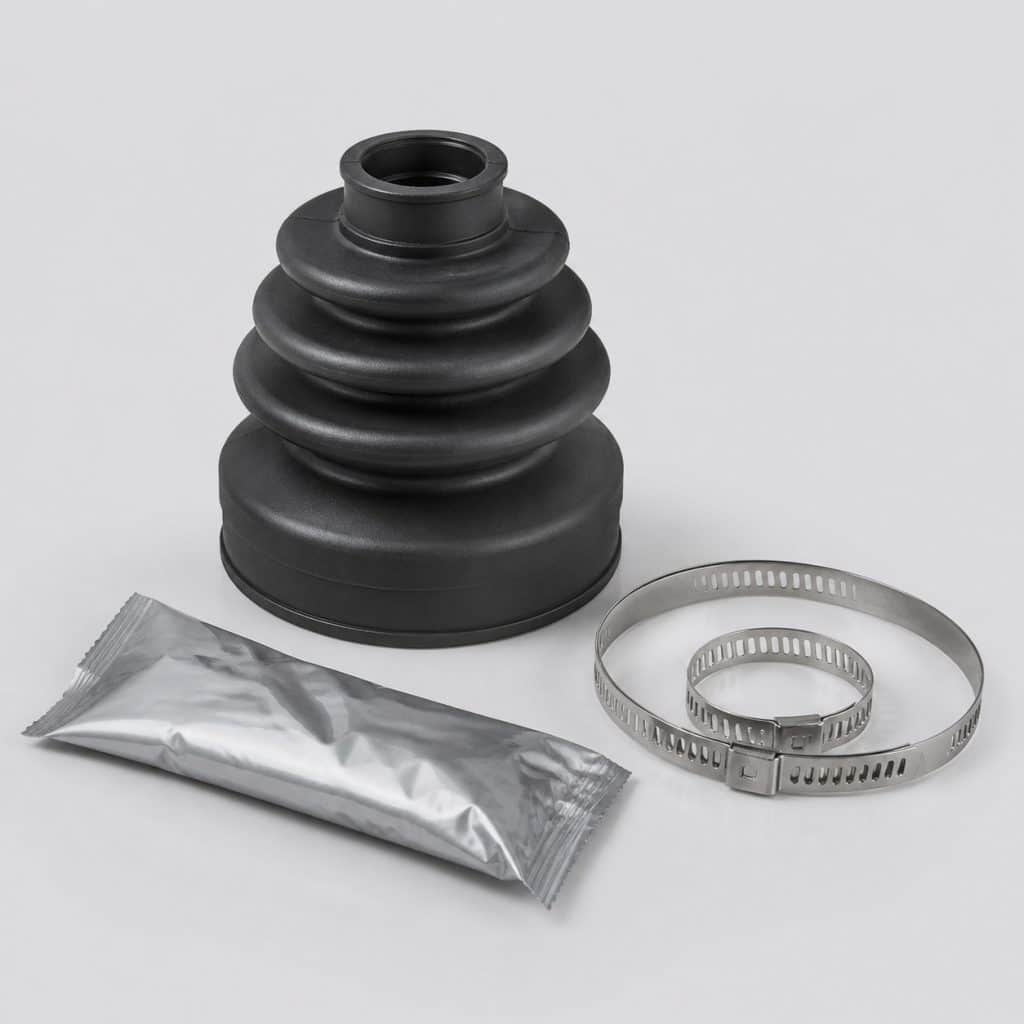 Kit de soufflet de cardan universel avec colliers sur fond clair